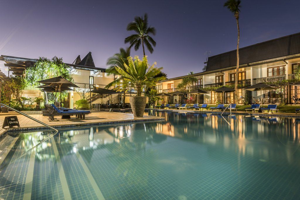Hotel The Warwick Fiji Korolevu  Exteriér fotografie The pool at the hotel